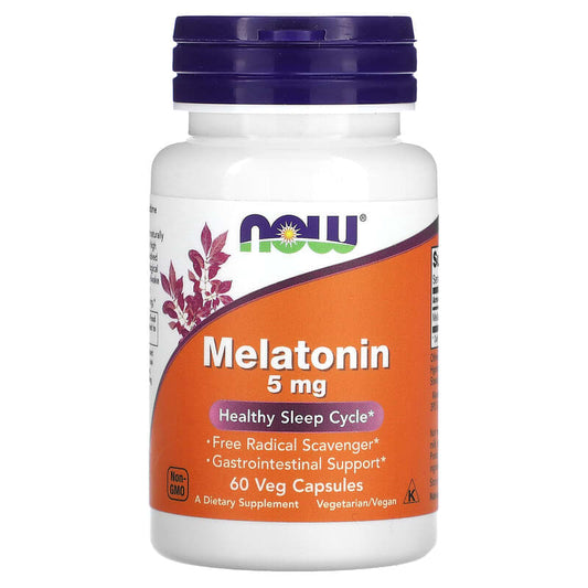 NOW Foods, Melatonin, 5 mg, 60 Veg Capsules - Medaid
