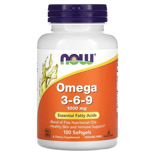 NOW Foods, Omega 3-6-9, 1,000 mg, 100 Softgel - Medaid