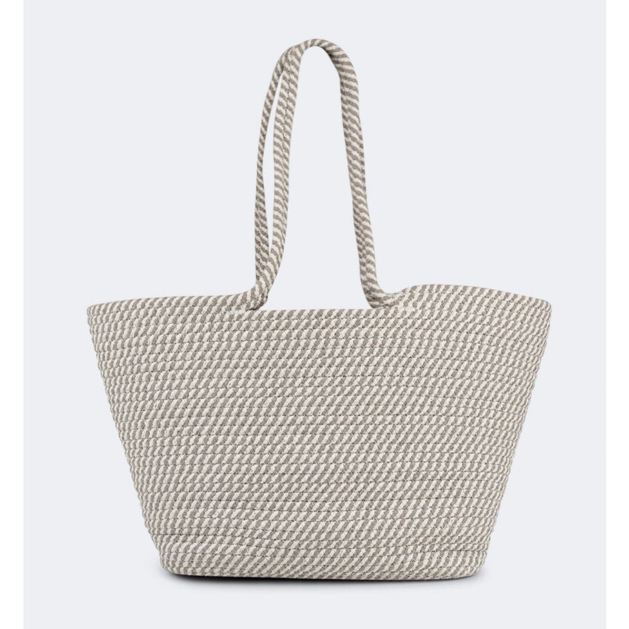 Top Ten Chic Women Beach Bag Grey/White - Medaid International