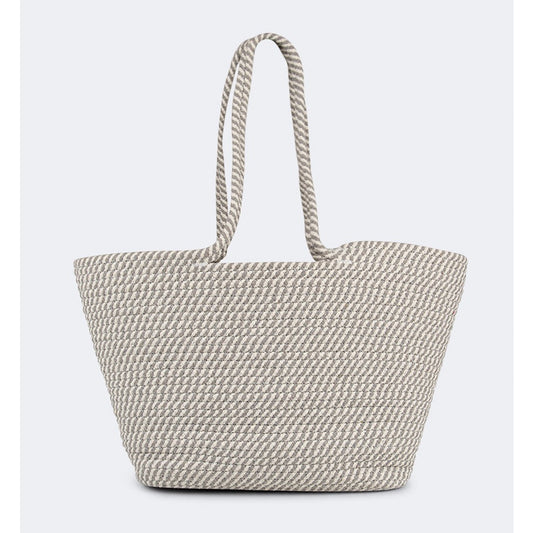 Top Ten Chic Women Beach Bag Grey/White - Medaid International