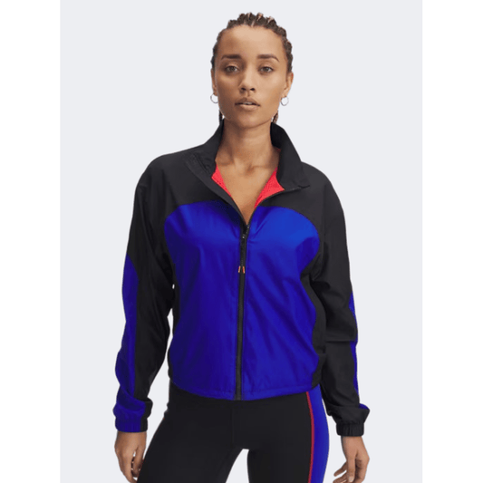 Under Armour Project Rock Woven Women Training Jacket Black Royal - Medaid