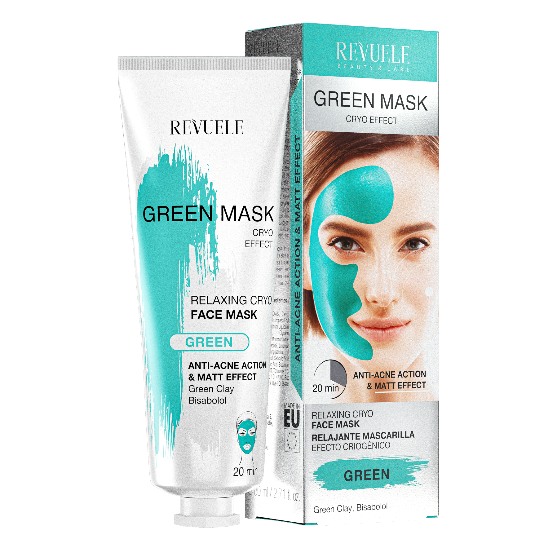 REVUELE GREEN MASK CRYO EFFECT, 80 ml, 12 pcs - Medaid