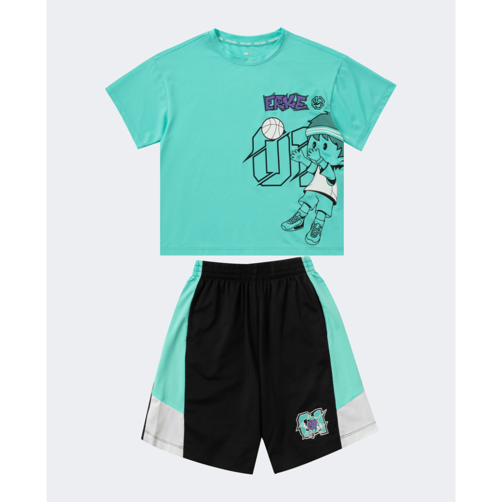 Erke Kids-Boys Basketball Set Green/Black - Medaid International