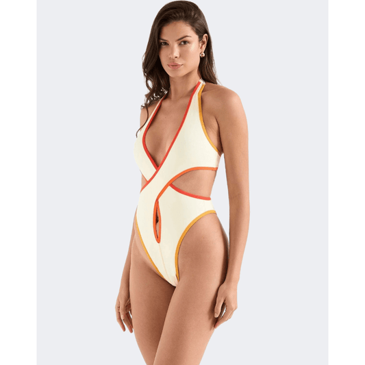 Oneone Marlen Cheeky Women Beach Monokini Sunset Dreams White - Medaid