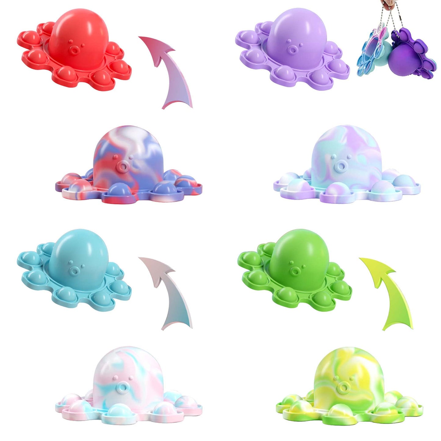 Pop It Reversible Octopus Big Yellow/Blue/White/Red - Medaid International