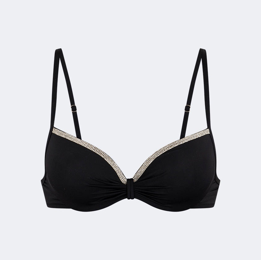 Oil And Gaz Stylish Women Beach Shelf Bra Black - Medaid