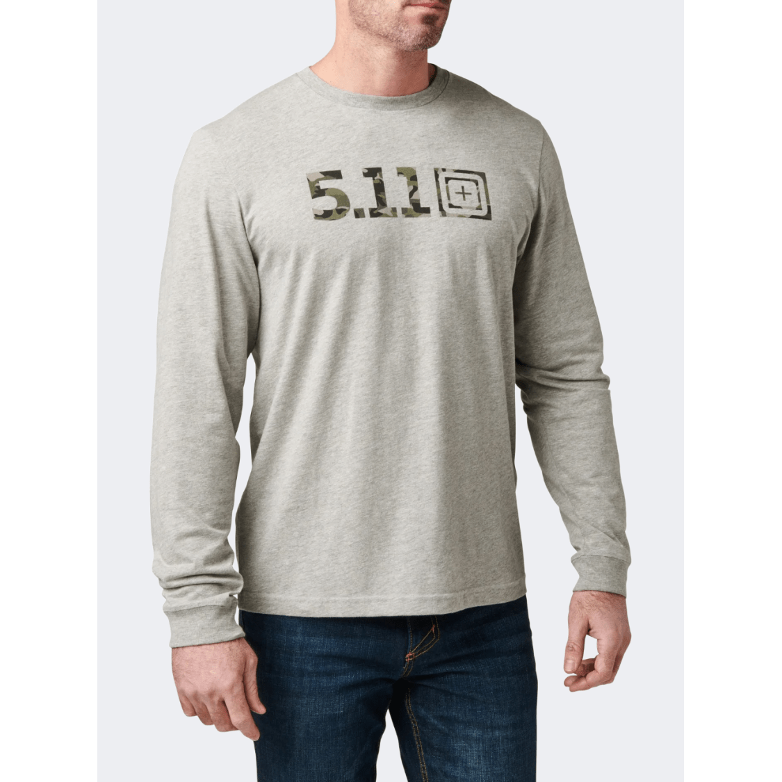 5-11 Camo Logo Men Tactical Long Sleeve Grey - Medaid