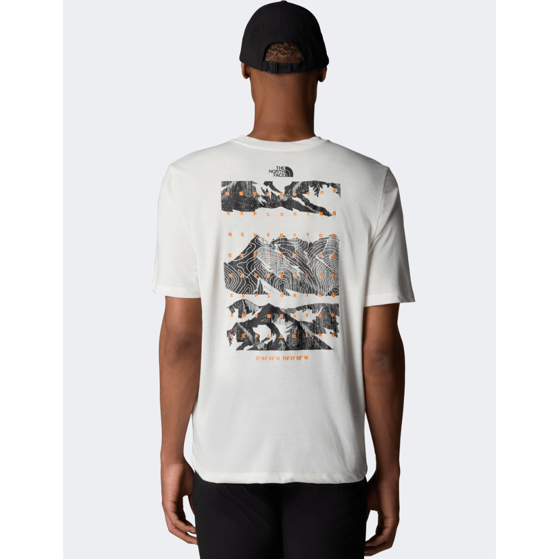 The North Face Foundation Mountains Faces Men Lifestyle T-Shirt White Dune - Medaid