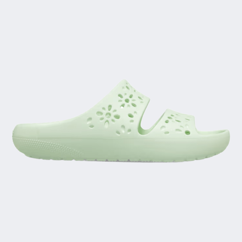 Crocs Classic Floral Cut Out Unisex Lifestyle Slippers Jade Tint - Medaid