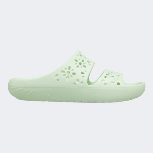 Crocs Classic Floral Cut Out Unisex Lifestyle Slippers Jade Tint - Medaid