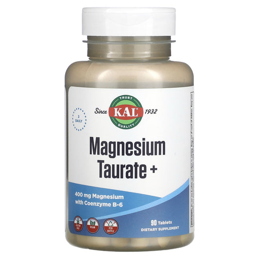 KAL, Magnesium Taurate +, 400 mg, 90 Tablets (200 mg per Tablet) - Medaid