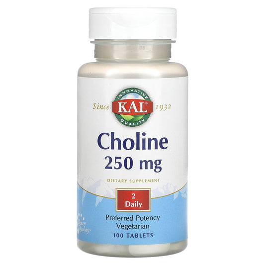 KAL, Choline, 250 mg, 100 Tablets (125 mg per Tablet) - Medaid
