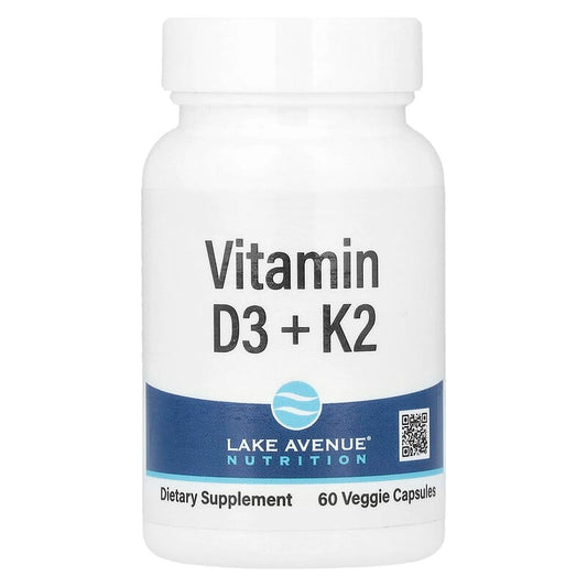 Lake Avenue Nutrition, Vitamin D3 + K2, 60 Veggie Capsules - Medaid
