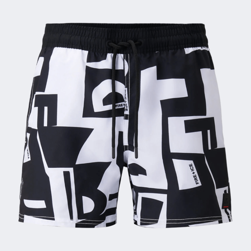 Fire And Ice Nelson Men Beach Swim Short Black - Medaid