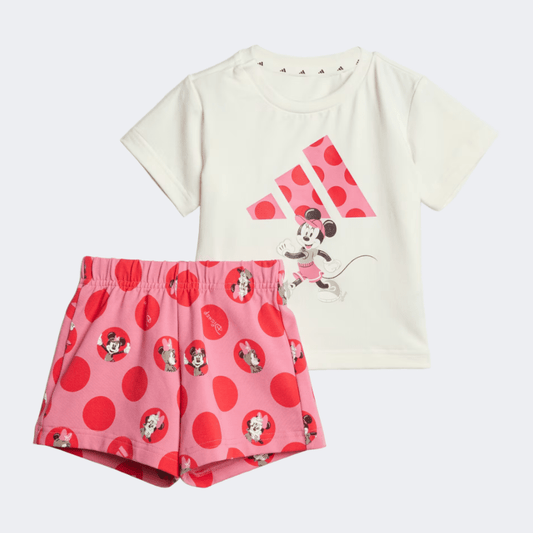 Adidas Disney Minnie Mouse Baby-Girls Sportswear Set Off White/Pink/Ruby - Medaid