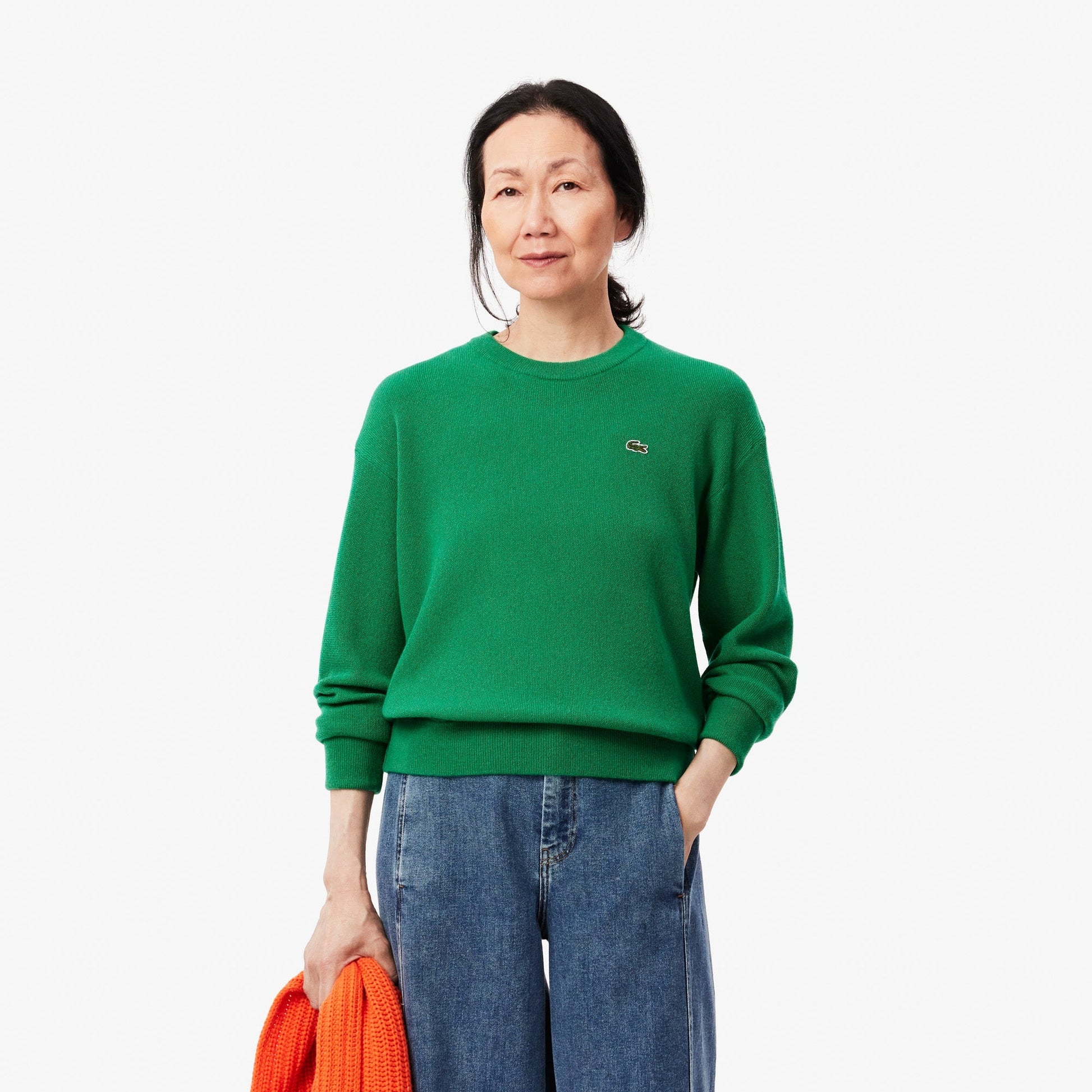buy-relaxed-fit-carded-wool-moss-stitch-sweater-af9551-ldm-lebanon - Medaid