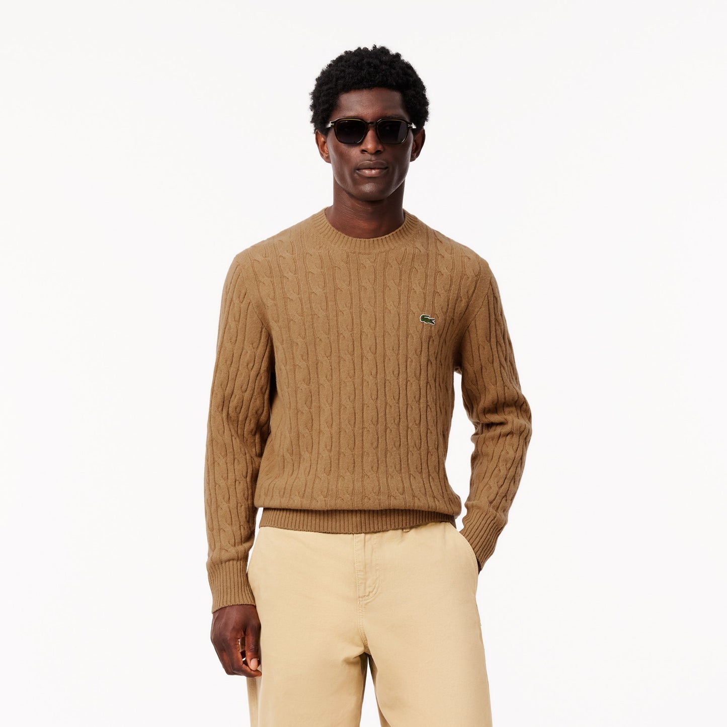 buy-cable-knit-carded-wool-crewneck-sweater-ah2924-02s-lebanon - Medaid