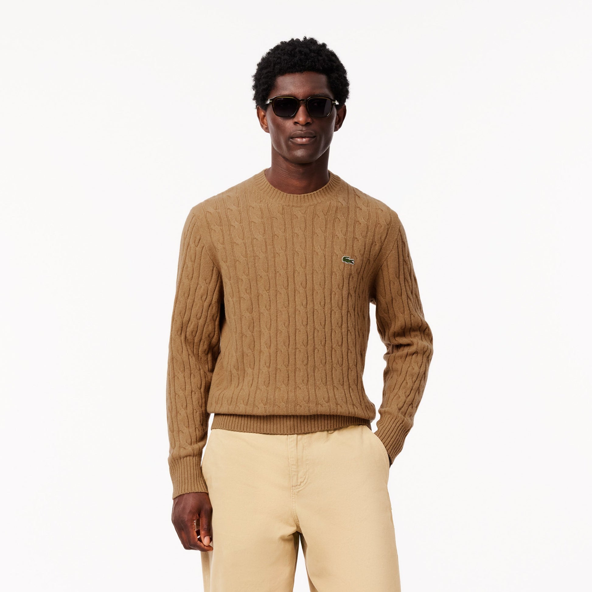 buy-cable-knit-carded-wool-crewneck-sweater-ah2924-02s-lebanon - Medaid