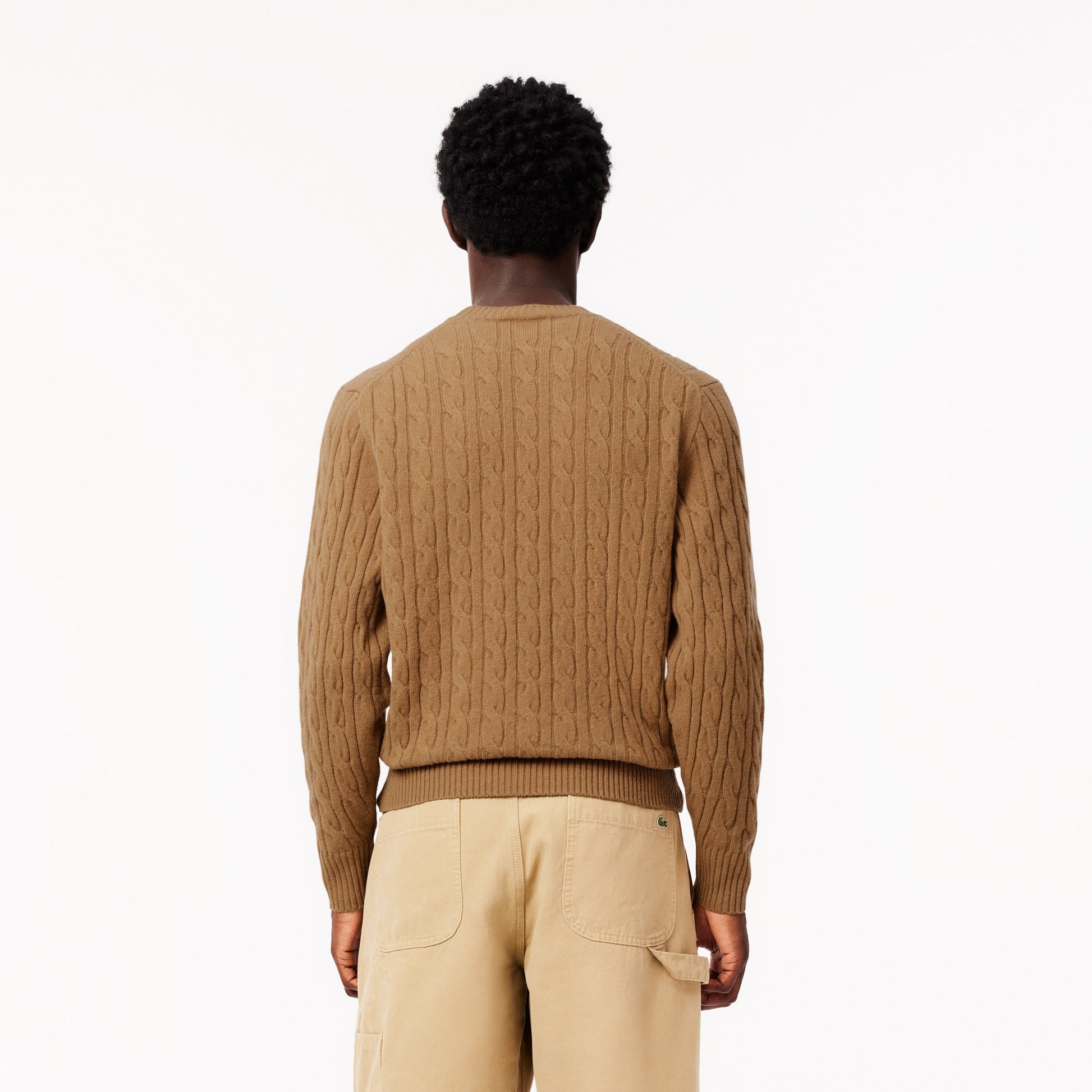buy-cable-knit-carded-wool-crewneck-sweater-ah2924-02s-lebanon - Medaid