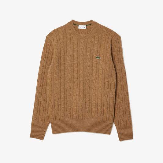 buy-cable-knit-carded-wool-crewneck-sweater-ah2924-02s-lebanon - Medaid