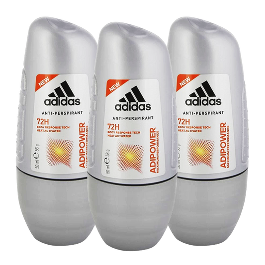 Adidas Adipower 72H Anti-Perspirant Roll-On Deodorant For Him - Pack Of 3 - Medaid