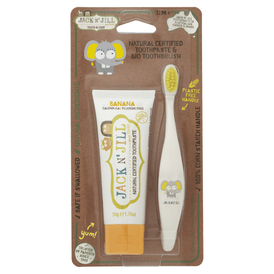 Jack N'Jill natural toothpaste and Bio Toothbrush Banana - Medaid - Lebanon