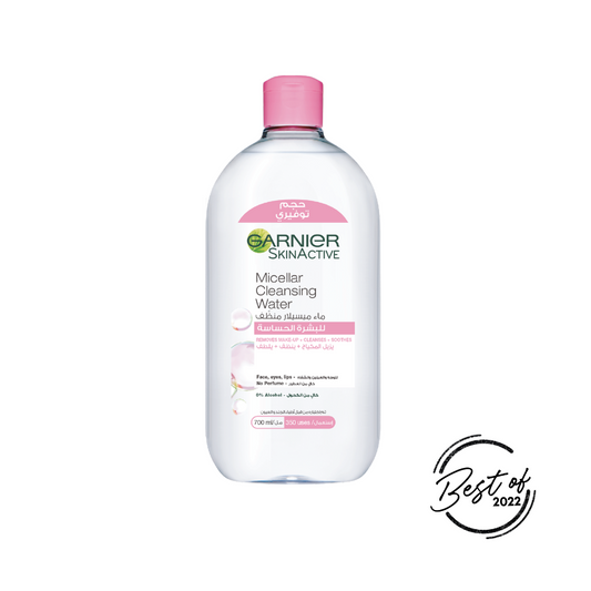 Garnier Micellar Water Facial Cleanser and Makeup Remover Pink for sensitive skin (3 sizes) - Medaid - Lebanon