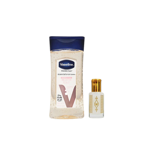 Vaseline Essential Even Tone Body Gel Oil - 200 ml + Musk Al Aarous - Medaid