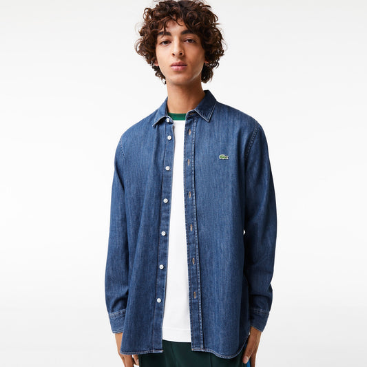 Men's Lacoste Regular Fit Organic Cotton Denim Shirt - CH0197 - Medaid International