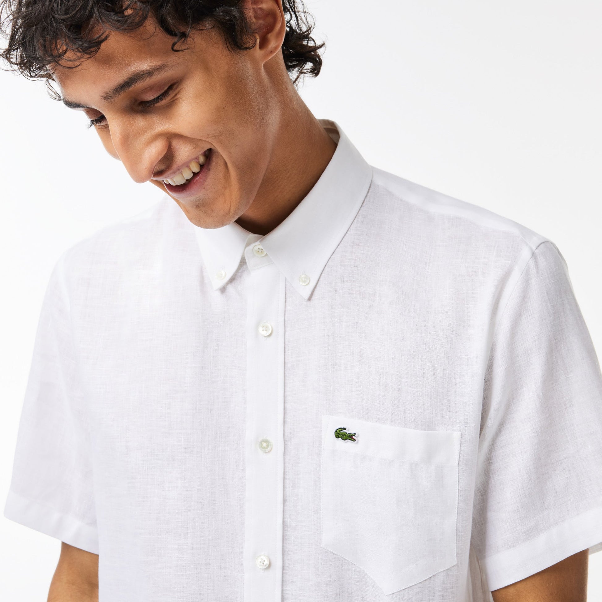 Men’s Lacoste Short Sleeve Linen Shirt - CH5699 - Medaid International