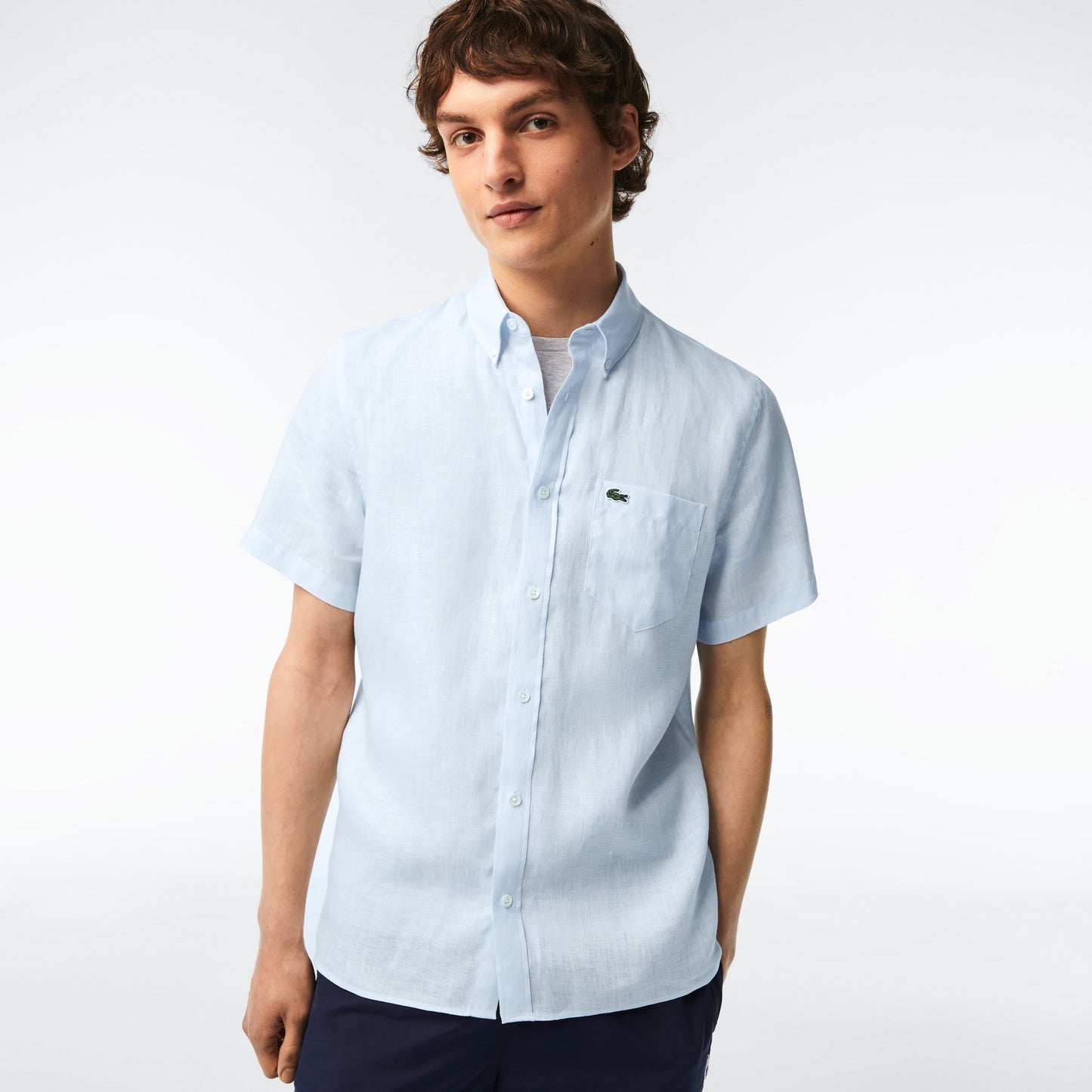 Men’s Lacoste Short Sleeve Linen Shirt - CH5699 - Medaid International