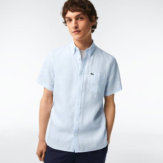 Men’s Lacoste Short Sleeve Linen Shirt - CH5699 - Medaid International