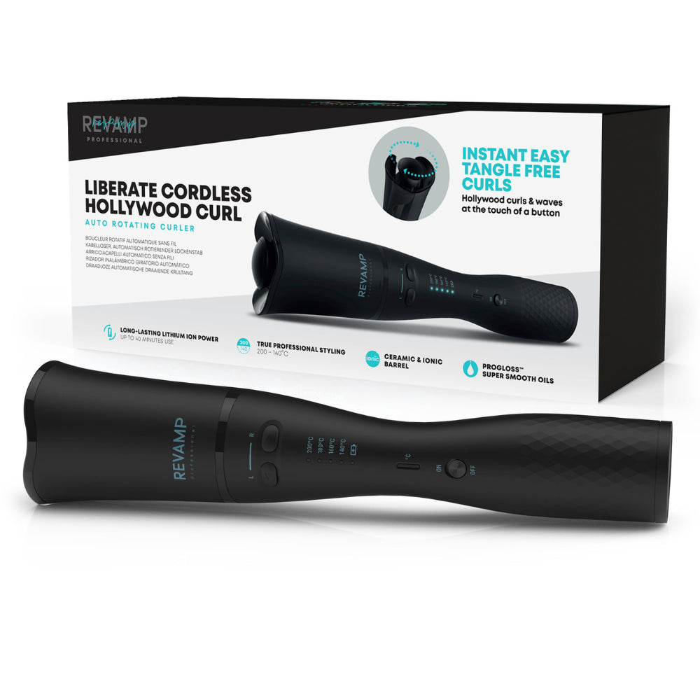 Revamp Progloss Liberate Cordless Hollywood Curl Automatic Rotating Curler - Medaid