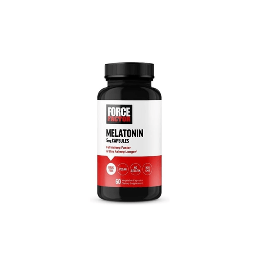 FORCE FACTOR Melatonin 5mg, Drug-Free Supplement, Vegan, Non-GMO, 60 Vegetable Capsules - Medaid