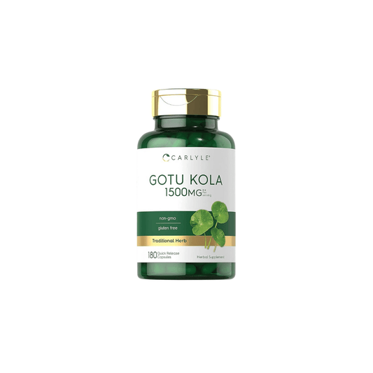 Carlyle Gotu Kola Capsules 1500mg | 180 Count | Non-GMO, Gluten Free | Traditional Herb Extract - Medaid