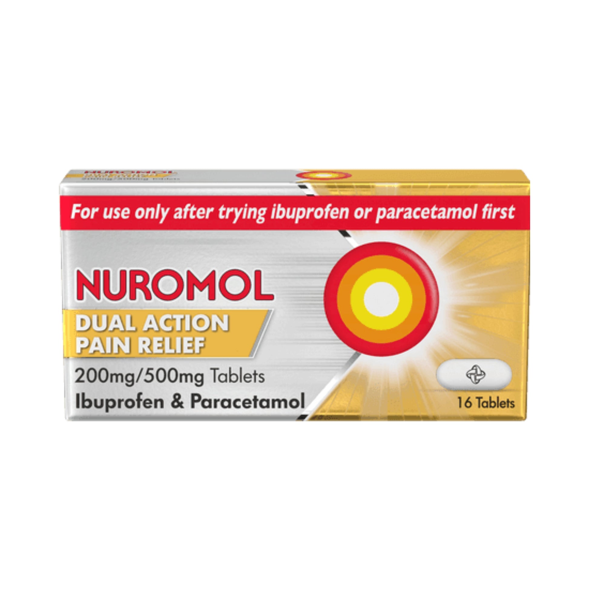 Nuromol - Dual Action Pain Relief 200mg/500mg Ibuprofen & Paracetamol - Medaid