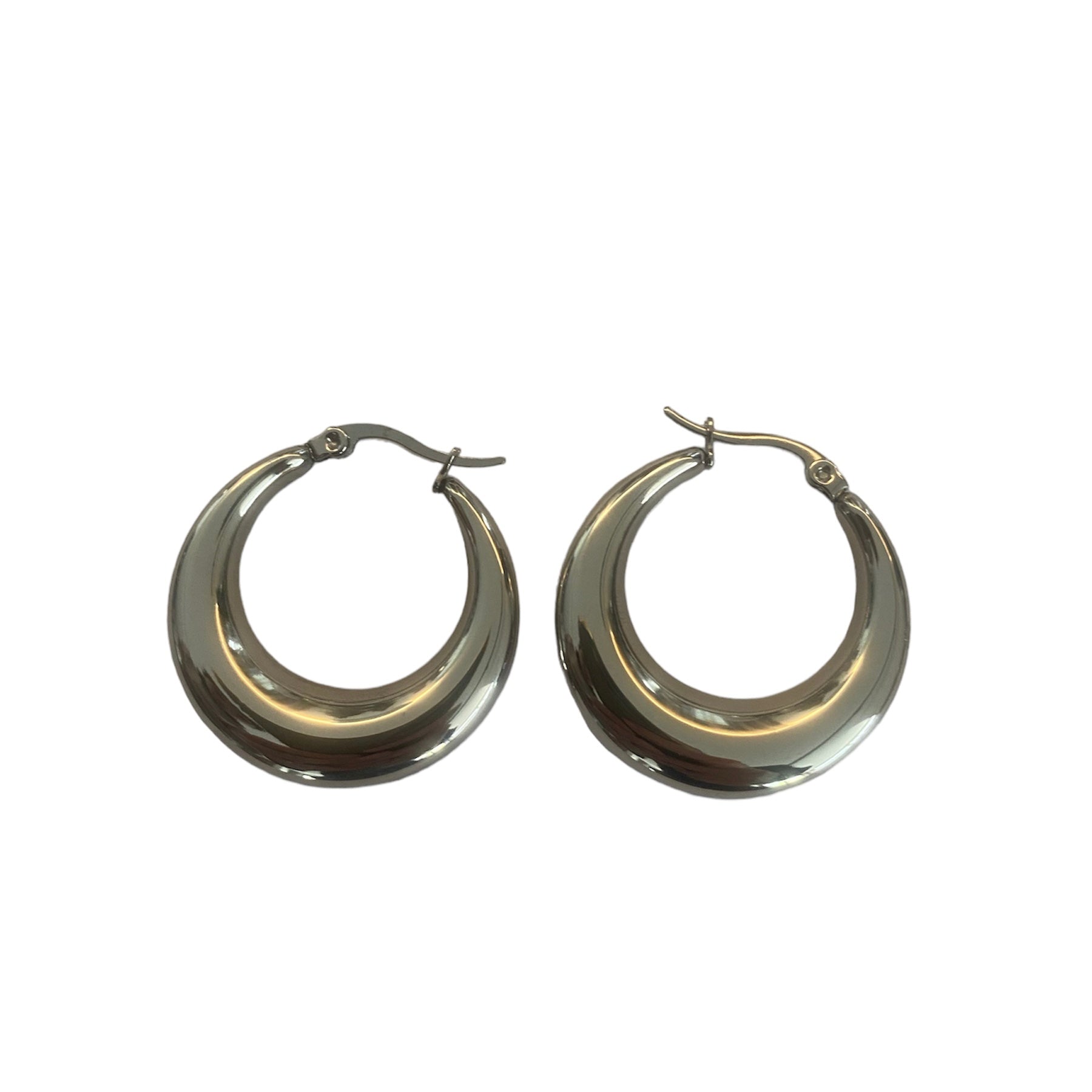 Silver round earrings accessory #4044 - Medaid