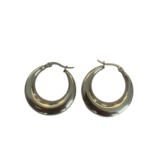 Silver round earrings accessory #4044 - Medaid