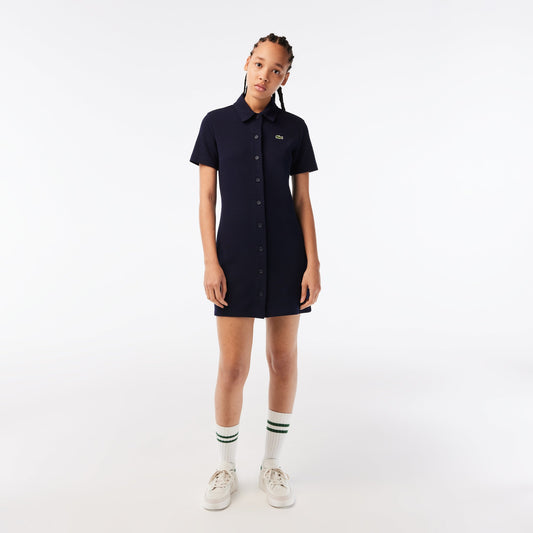 Women’s Lacoste Organic Cotton Buttoned Polo Dress - EF6922 - Medaid International
