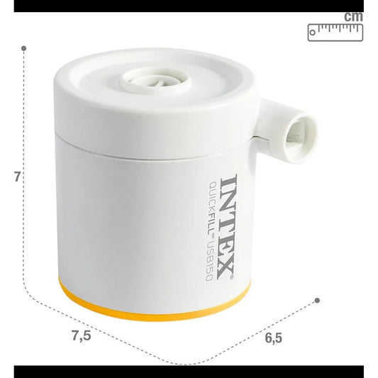 Intex Quickfill USB150 Air Pump, USB type c Size: 3.1 in x 2.8 in x 2.8 in (66616) - Medaid