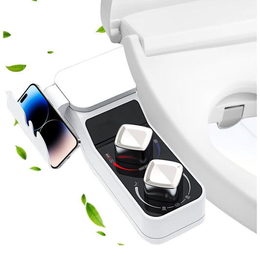 Angju Bidet Attachment for Toilet, Non-Electric Bidet Toilet Attachment, Cool & Warm Temperature Control, Self Cleaning Water Sprayer with Adjustable Water Pressure Nozzle, Frontal & Rear Wash - Medaid