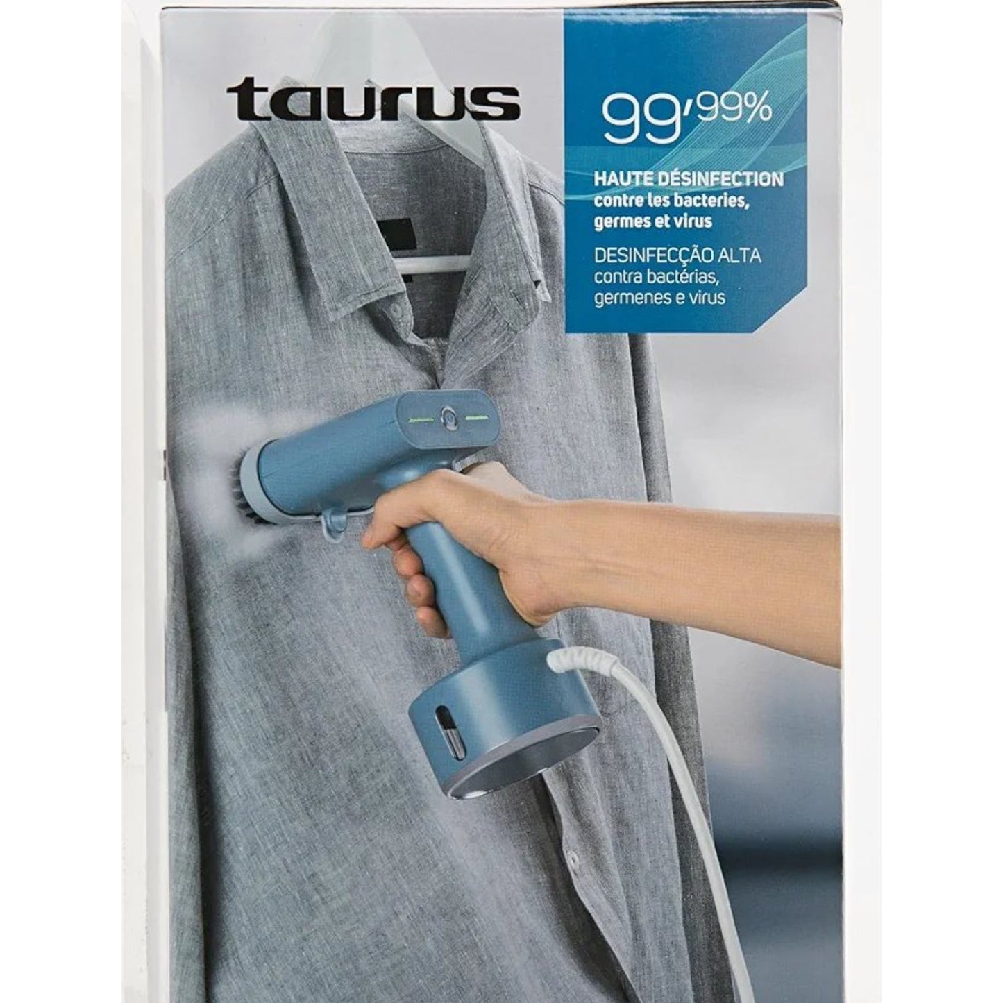 Taurus Sliding Care Compact steam iron, vertical, 1600 W, stainless steel, blue - Medaid