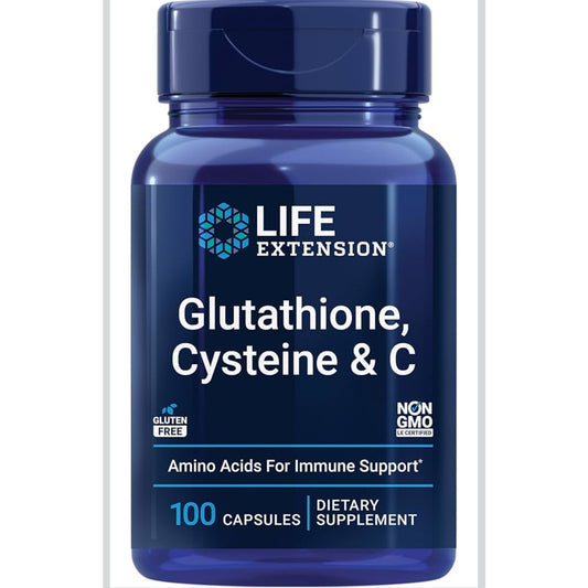 Life Extension Glutathione, Cysteine & C, 500 mg of Vitamin C, Powerful antioxidant Supplement to Support Liver Health, Gluten-Free, Non-GMO, 100 Capsules - Medaid International