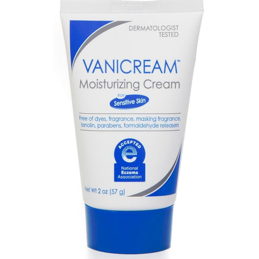 Vanicream Moisturizing Skin Cream Tube for Sensitive Skin, Soothes Red, Irritated, ed or Itchy Skin, Dye Free, Fragrance Free, Preservative Free, Dermatologist d, 2 Ounce (Pack of 1) - Medaid