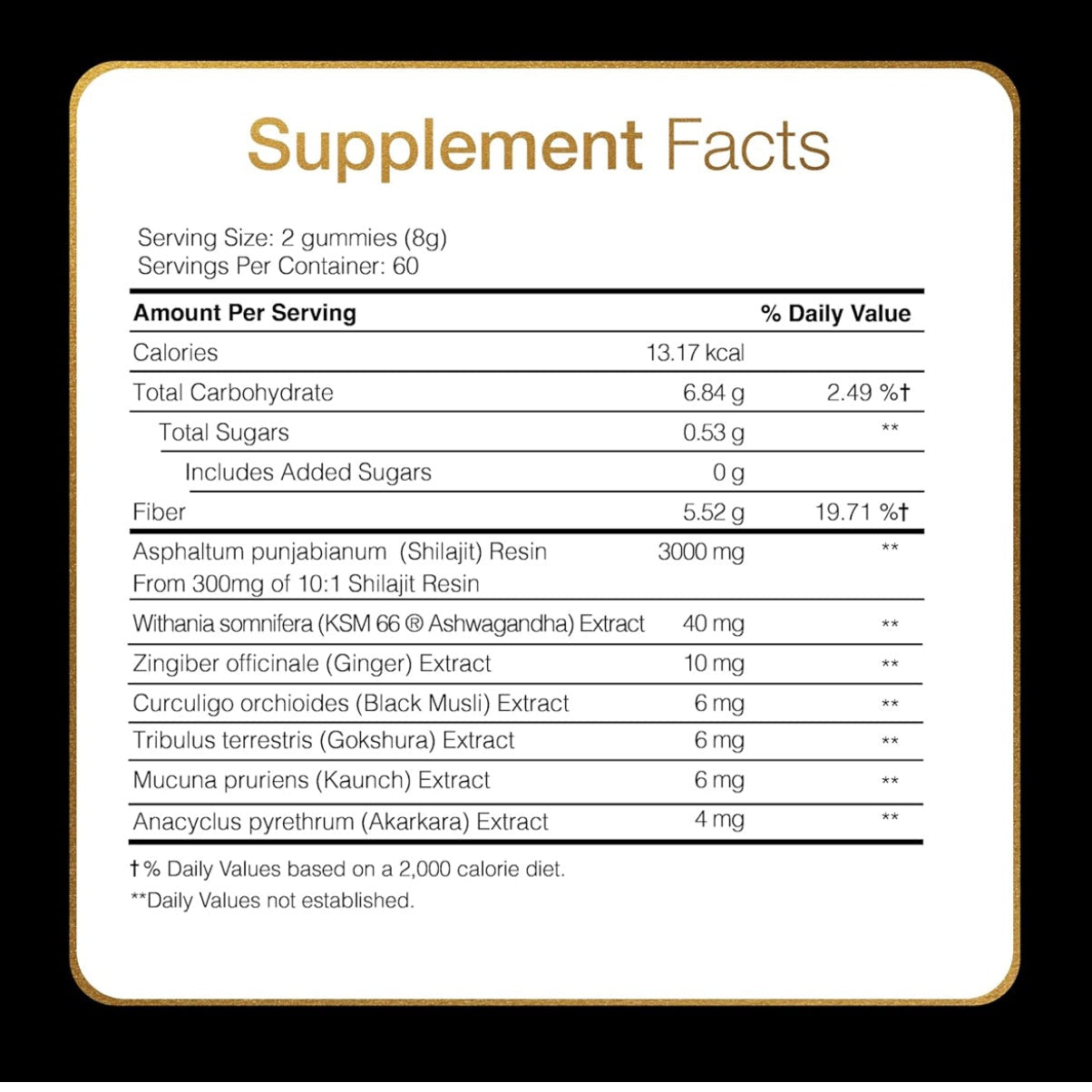 Be Bodywise Pure Himalayan Shilajit Gummies Gold I No Added Sugar I Ashwagandha - Medaid