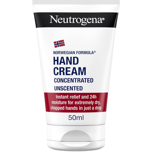 Neutrogena Norwegian Formula Concentrated Unscented Hand Cream with Glycerin and Vitamin E (1x 50ml), Immediate and Lasting Relief from Dry Skin and Chapped Hands. - Medaid