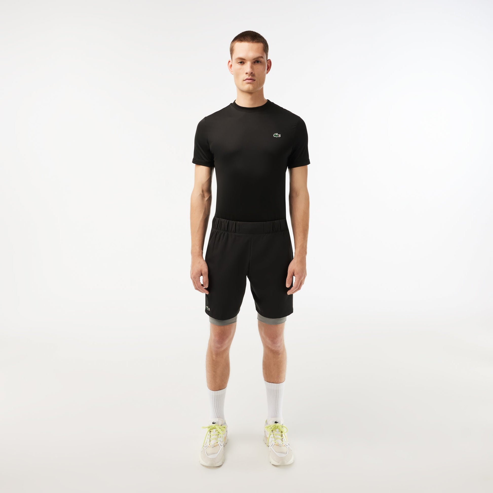 Mens Two-Tone Lacoste Sport Shorts with Built-in Undershorts - Medaid International