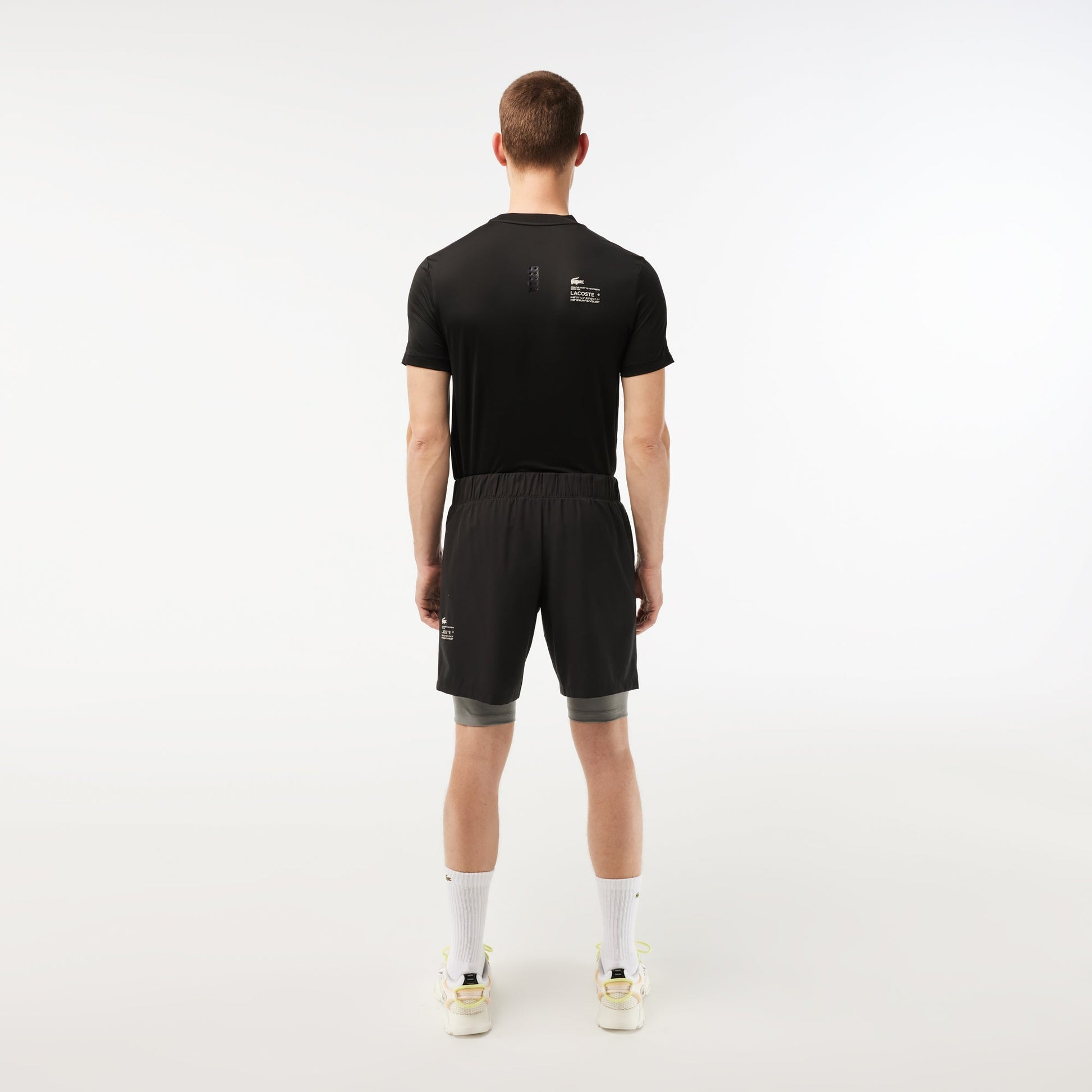 Mens Two-Tone Lacoste Sport Shorts with Built-in Undershorts - Medaid International