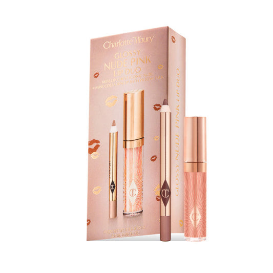 Charlotte Tilbury Glossy Lip Duo Nude Pink Iconic Nude-Pillow Talk - Medaid