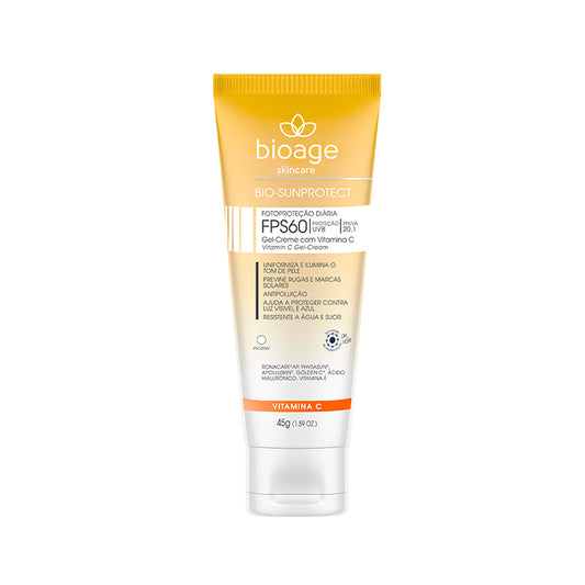 Bioage Sunscreen Bio-sunprotect Gel Creme - Vitamin C - Incolor Fps 60 45g (Colorless) - Medaid